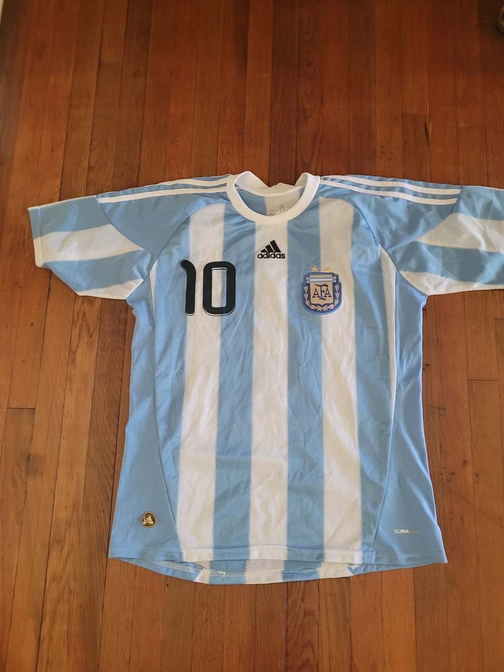 Adidas Argentina Messi #10 Soccer Jersey - Light Blue & White